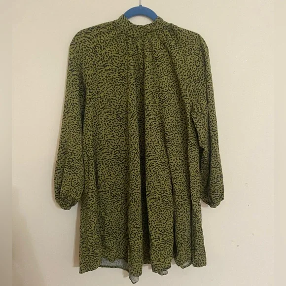 knee length dresses for ladies Green Black Leopard Print Mini Blazer Dress